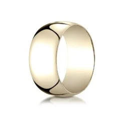 14k Yellow Gold 10mm Slightly Domed Traditional Oval Ring