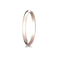 14k Rose Gold 2.0 Mm Slightly Domed Traditional Oval Ring