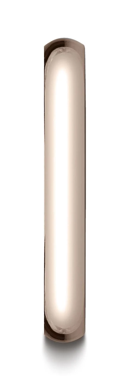 14k Rose Gold 3mm Slightly Domed Traditional Oval Ring 4 14k Rose Gold 3mm Slightly Domed Traditional Oval Ring - Image 2