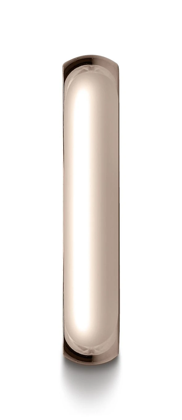 14k Rose Gold 4mm Slightly Domed Traditional Oval Ring 4 14k Rose Gold 4mm Slightly Domed Traditional Oval Ring - Image 2