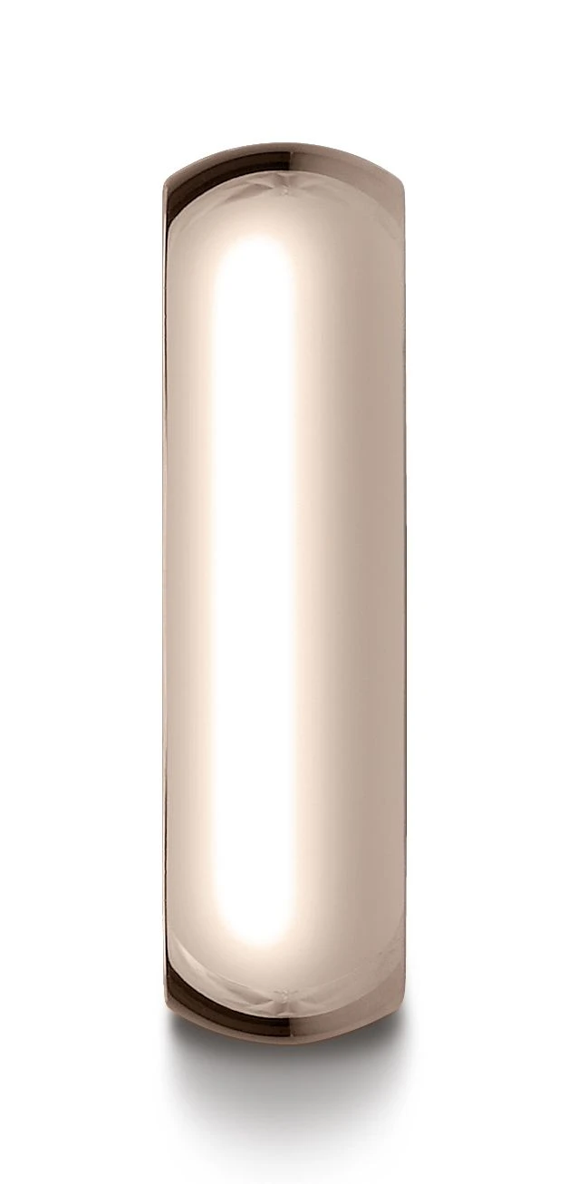 14k Rose Gold 6mm Slightly Domed Traditional Oval Ring 4 14k Rose Gold 6mm Slightly Domed Traditional Oval Ring - Image 2