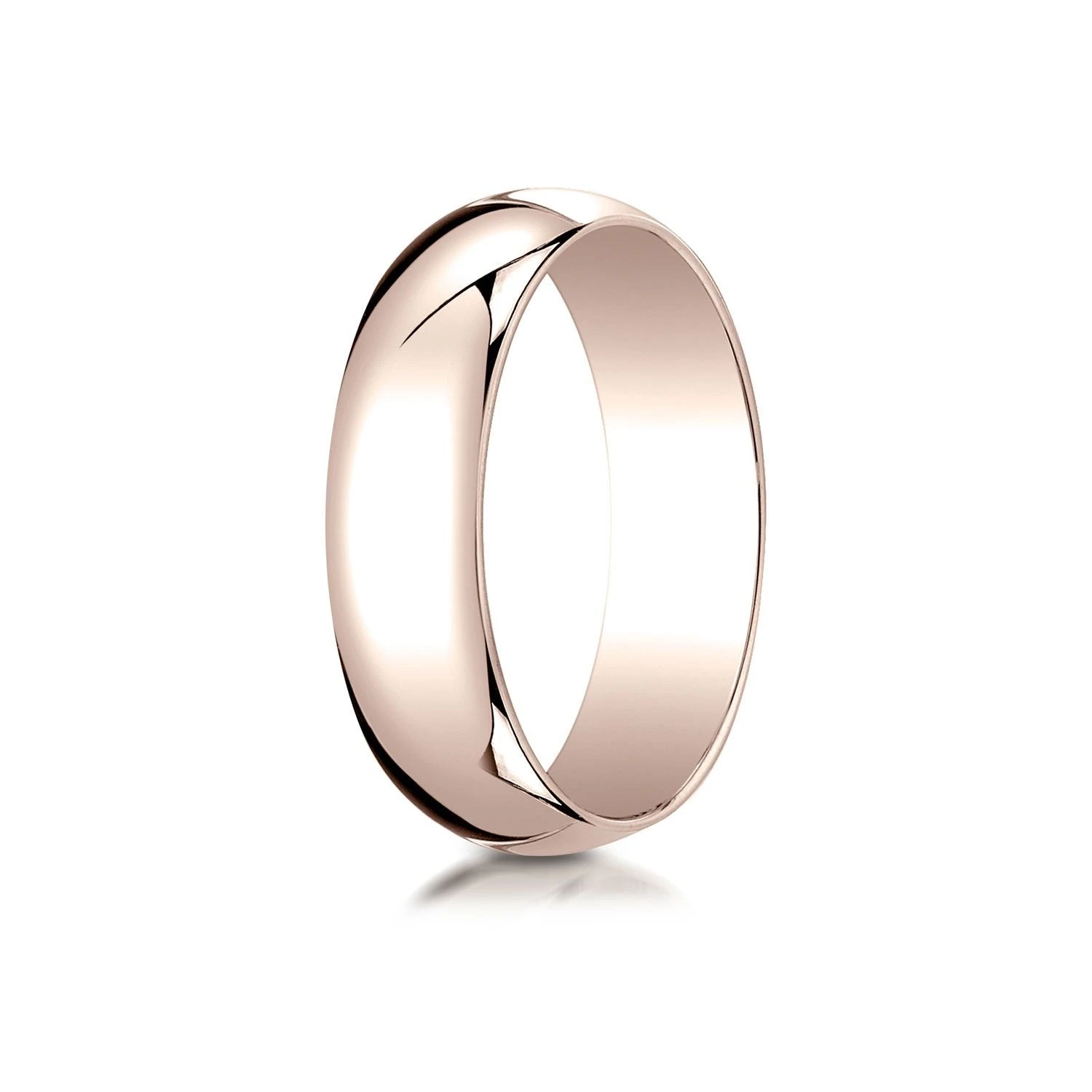 14k Rose Gold 6mm Slightly Domed Traditional Oval Ring 3 14k Rose Gold 6mm Slightly Domed Traditional Oval Ring
