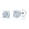 Round Diamond Stud Earrings With 4-prong Baskets And Screwbacks In 14k White Gold (1.43ctw)