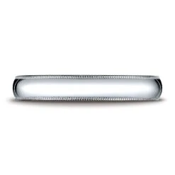 Platinum 4mm Slightly Domed Traditional Oval Ring With Milgrain