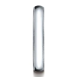 Platinum 4mm Slightly Domed Traditional Oval Ring With Milgrain -Aurora Jewels Store 340 w su 4 457cfb39 8951 4f69 84e9 ad093f150f06