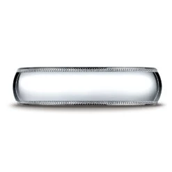 Platinum 6mm Slightly Domed Traditional Oval Ring With Milgrain