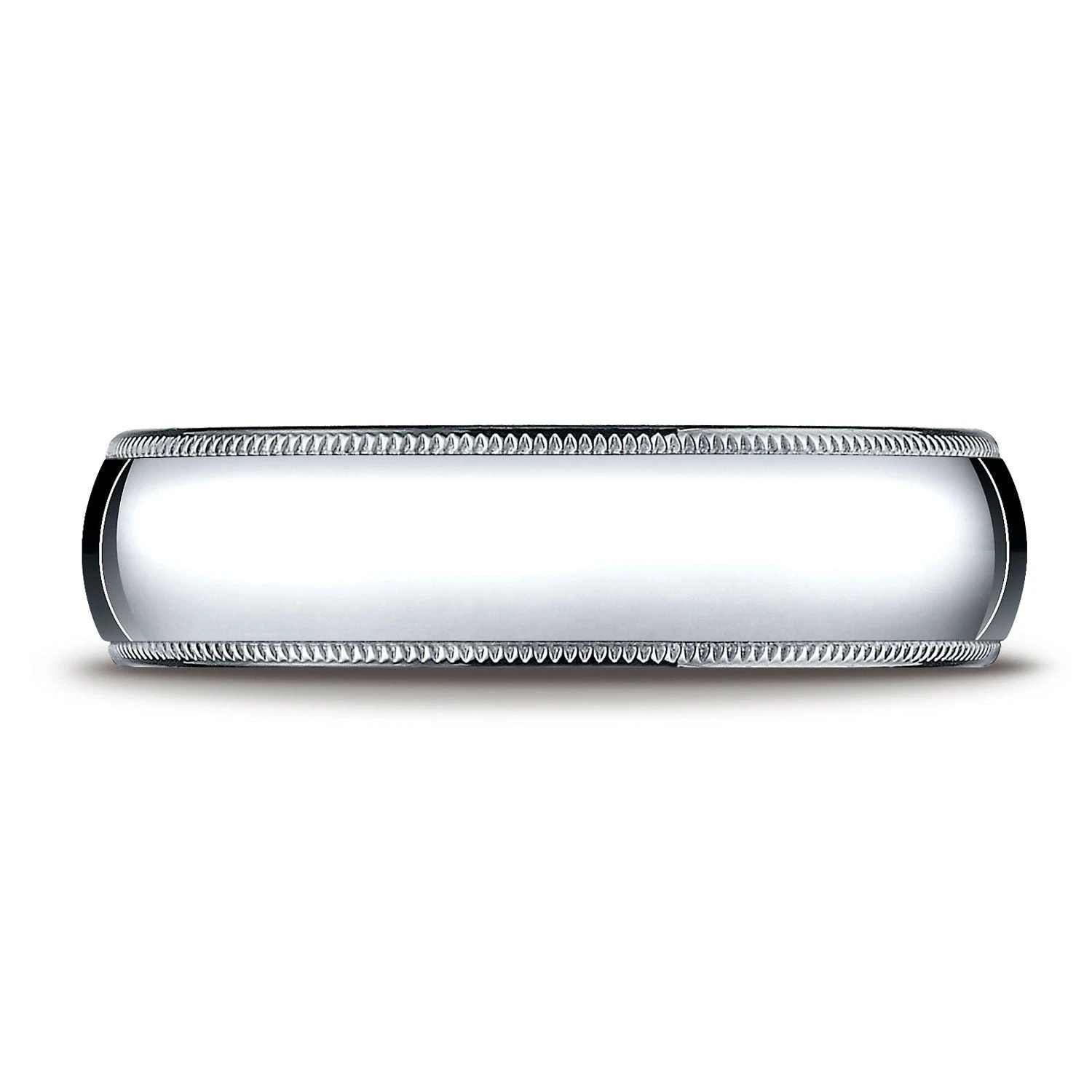 Platinum 6mm Slightly Domed Traditional Oval Ring With Milgrain 3 Platinum 6mm Slightly Domed Traditional Oval Ring With Milgrain