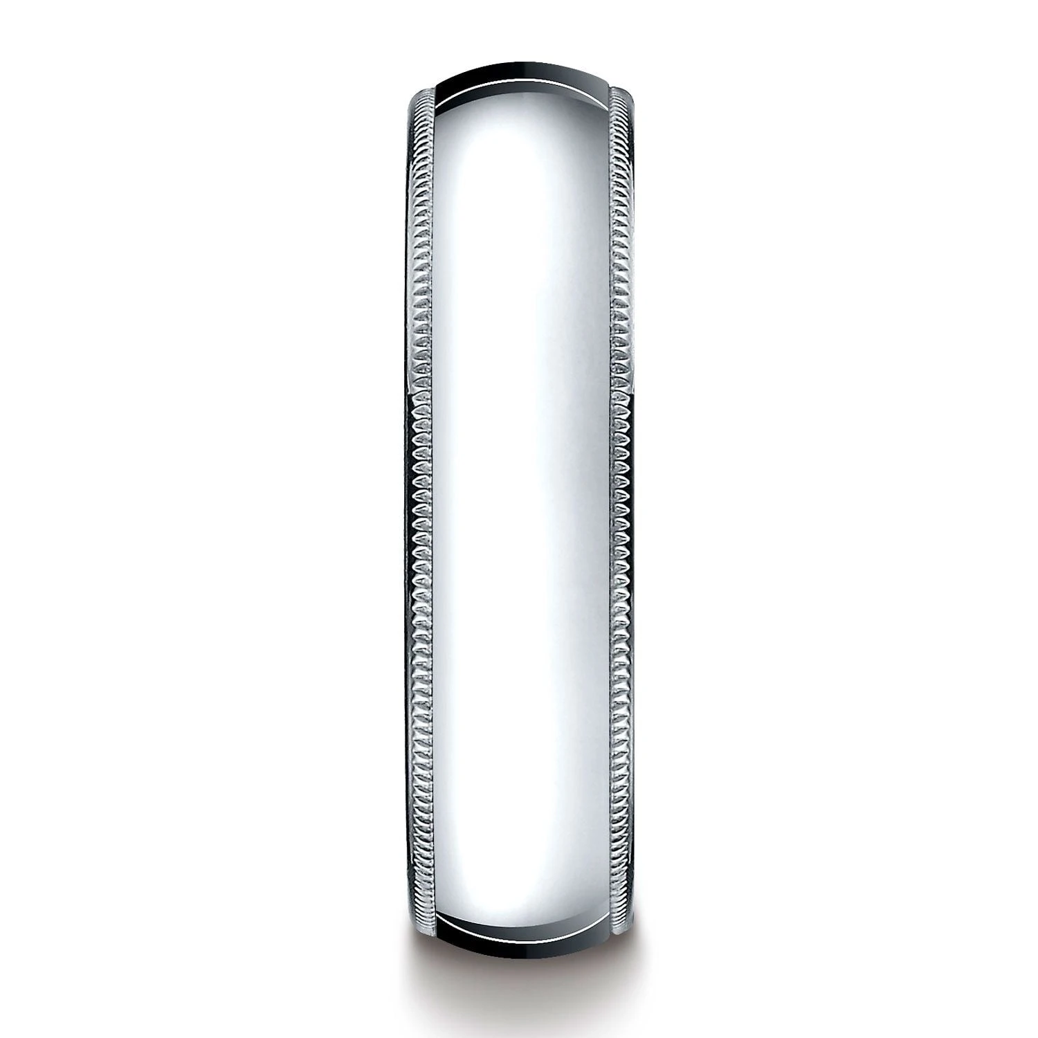 Platinum 6mm Slightly Domed Traditional Oval Ring With Milgrain 5 Platinum 6mm Slightly Domed Traditional Oval Ring With Milgrain - Image 3