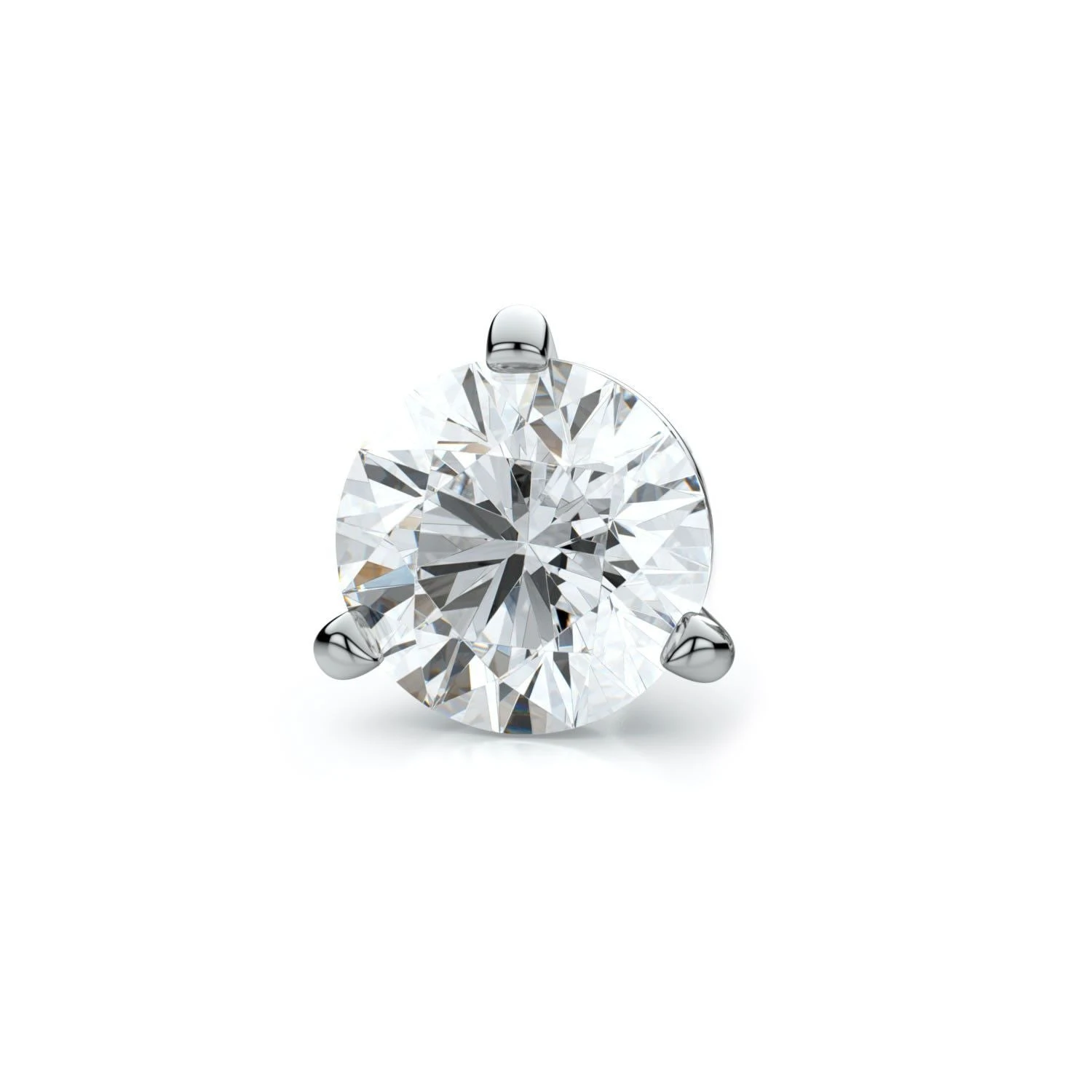 14k White Gold 3-prong Martini Round Diamond Single Stud Earring 0.16ctw (3.5mm Ea), F-g Color, Vs Clarity 3 14k White Gold 3-prong Martini Round Diamond Single Stud Earring 0.16ctw (3.5mm Ea), F-g Color, Vs Clarity