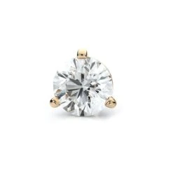 14k Yellow Gold 3-prong Martini Round Diamond Single Stud Earring 0.37ctw (4.5mm Ea), J-k Color, Si Clarity