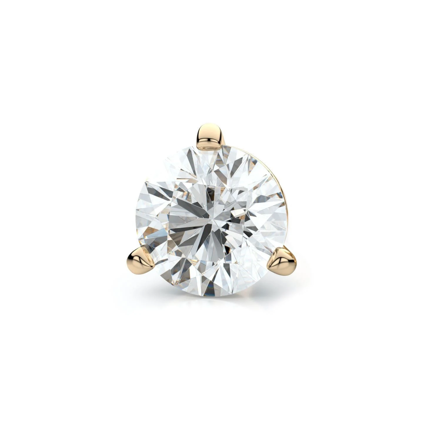 14k Yellow Gold 3-prong Martini Round Diamond Single Stud Earring 0.10ctw (3.0mm Ea), J-k Color, Si Clarity 3 14k Yellow Gold 3-prong Martini Round Diamond Single Stud Earring 0.10ctw (3.0mm Ea), J-k Color, Si Clarity