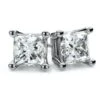Dnu-14k White Gold 4-prong Princess Diamond Stud Earrings (0.25 Ct. T.w., Vs1-vs2 Clarity, H-i Color) -Aurora Jewels Store 4 prong princess white view 1 50