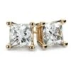 18k Yellow Gold 4-prong Princess Diamond Stud Earrings (0.52 Ct. T.w., Vs1-vs2 Clarity, F-g Color) -Aurora Jewels Store 4 prong princess yellow view 1 31 a6daf1cc d272 4464 b829 3e7c6b69aa07