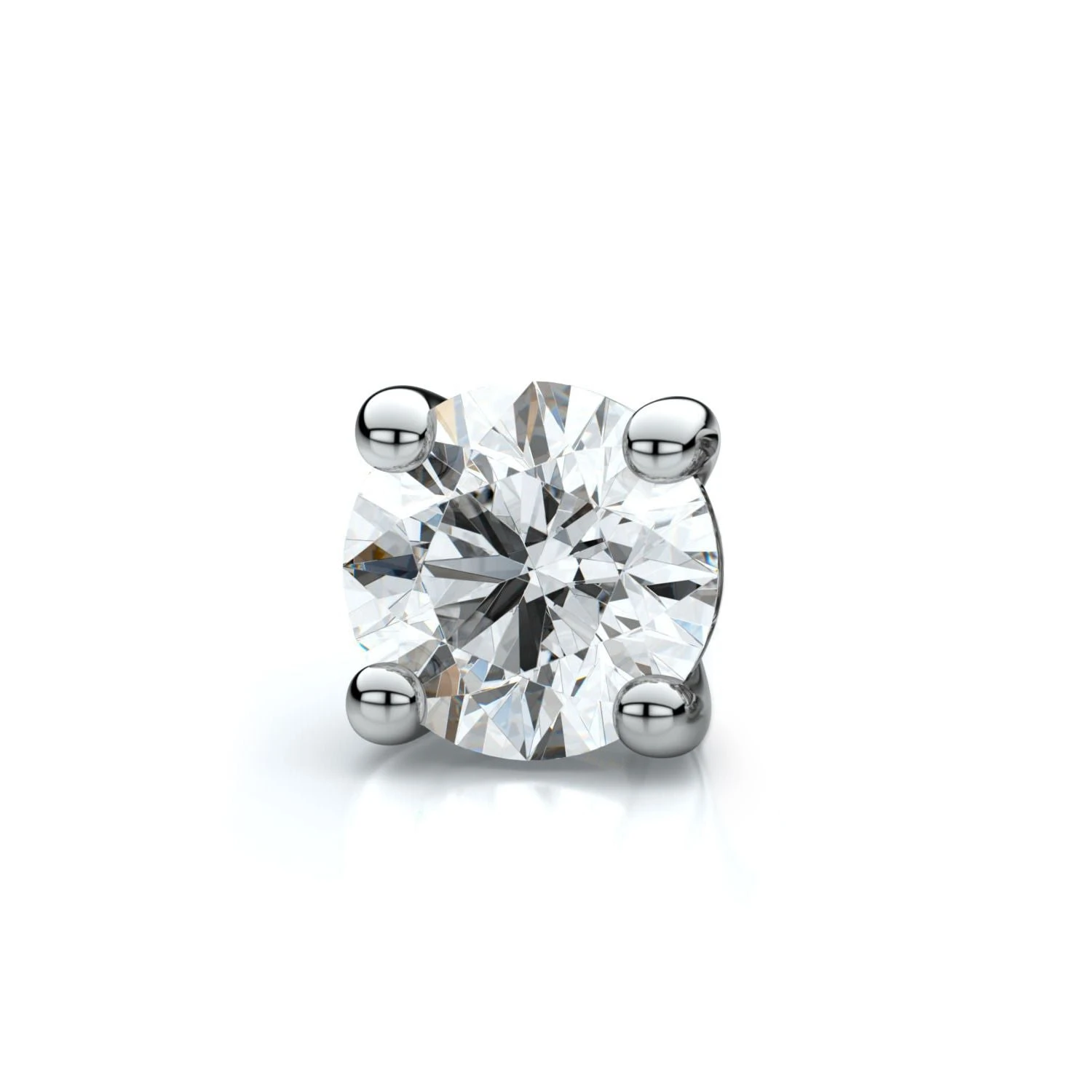 14k White Gold 4-prong Round Diamond Single Stud Earring 1.00ctw (6.5mm Ea), H-i Color, Si Clarity 3 14k White Gold 4-prong Round Diamond Single Stud Earring 1.00ctw (6.5mm Ea), H-i Color, Si Clarity