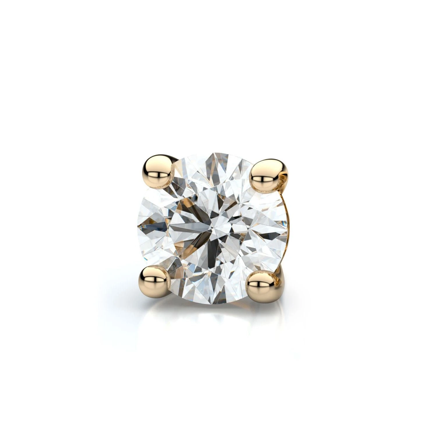 14k Yellow Gold 4-prong Round Diamond Single Stud Earring 0.50ctw (5.00mm Ea), H-i Color, Si Clarity 3 14k Yellow Gold 4-prong Round Diamond Single Stud Earring 0.50ctw (5.00mm Ea), H-i Color, Si Clarity