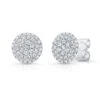 Micro Pave Diamond Disk Stud Earrings In 14k White Gold -Aurora Jewels Store 61148 front 1