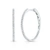 Diamond Pave Inside-out Hoop Earrings With Secure Closure In 14k White Gold (0.60ctw)