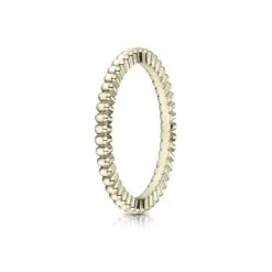 14k Yellow Gold 2mm Gear Cut Design Band