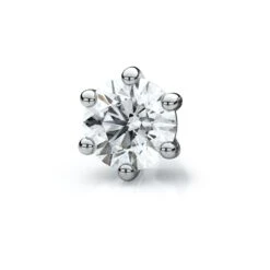 14k White Gold 6-prong Round Diamond Single Stud Earring 1.00ctw (6.5mm Ea), H-i Color, Si Clarity