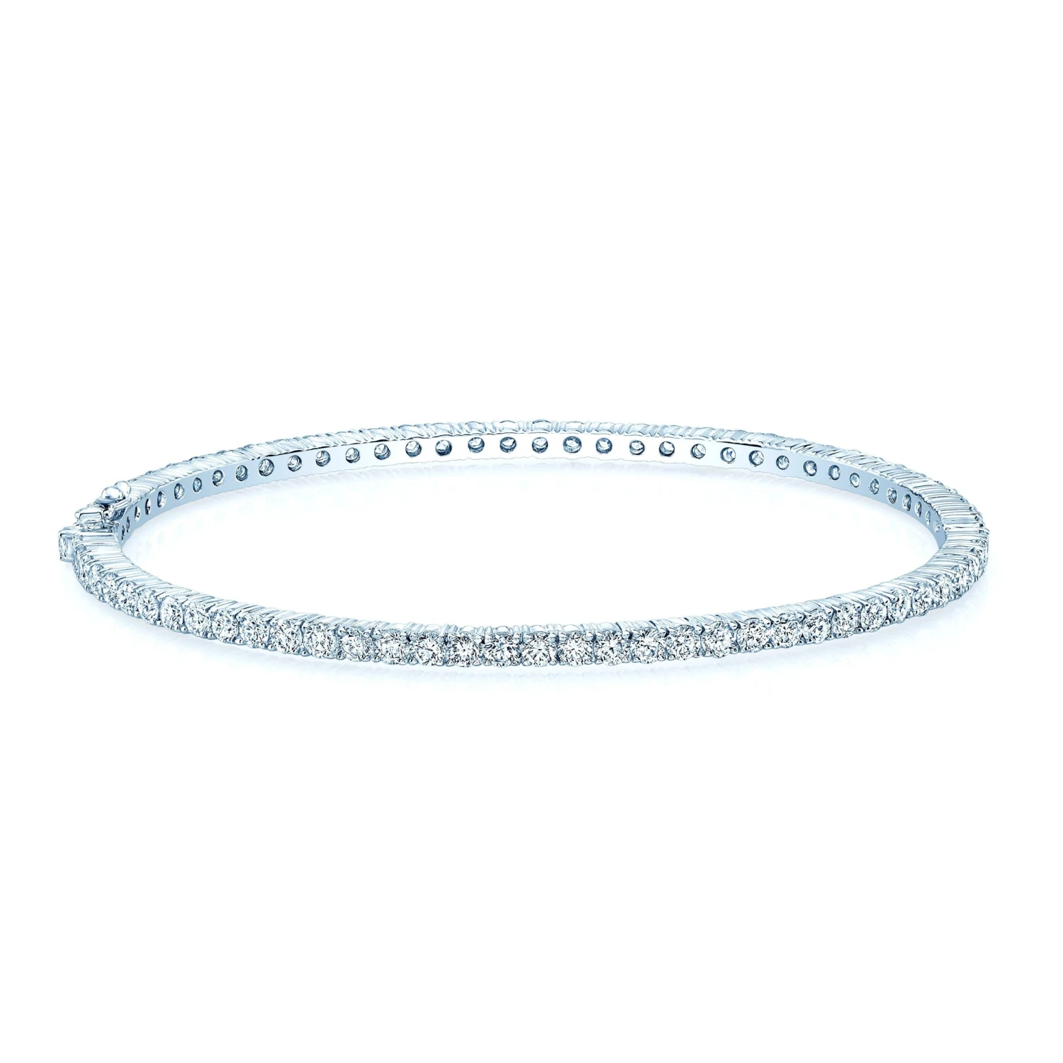 Diamond Bangle Bracelet In 14k White Gold (4 Ct. Tw.) 3 Diamond Bangle Bracelet In 14k White Gold (4 Ct. Tw.)