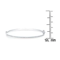 Pave Bangle In 14k White Gold -Aurora Jewels Store 70336d3c w front ruler 61634166 feec 4042 b286 0959e90156c9