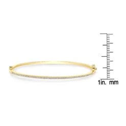 Pave Bangle In 14k Yellow Gold (1/3 Ct.tw.) -Aurora Jewels Store 70336d3c y front ruler aff8d01e 25a7 43fb ae8c 974e60b0efed