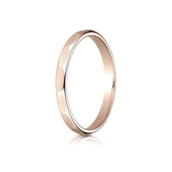 14k Rose Gold 2mm High Polished Faceted Design Band