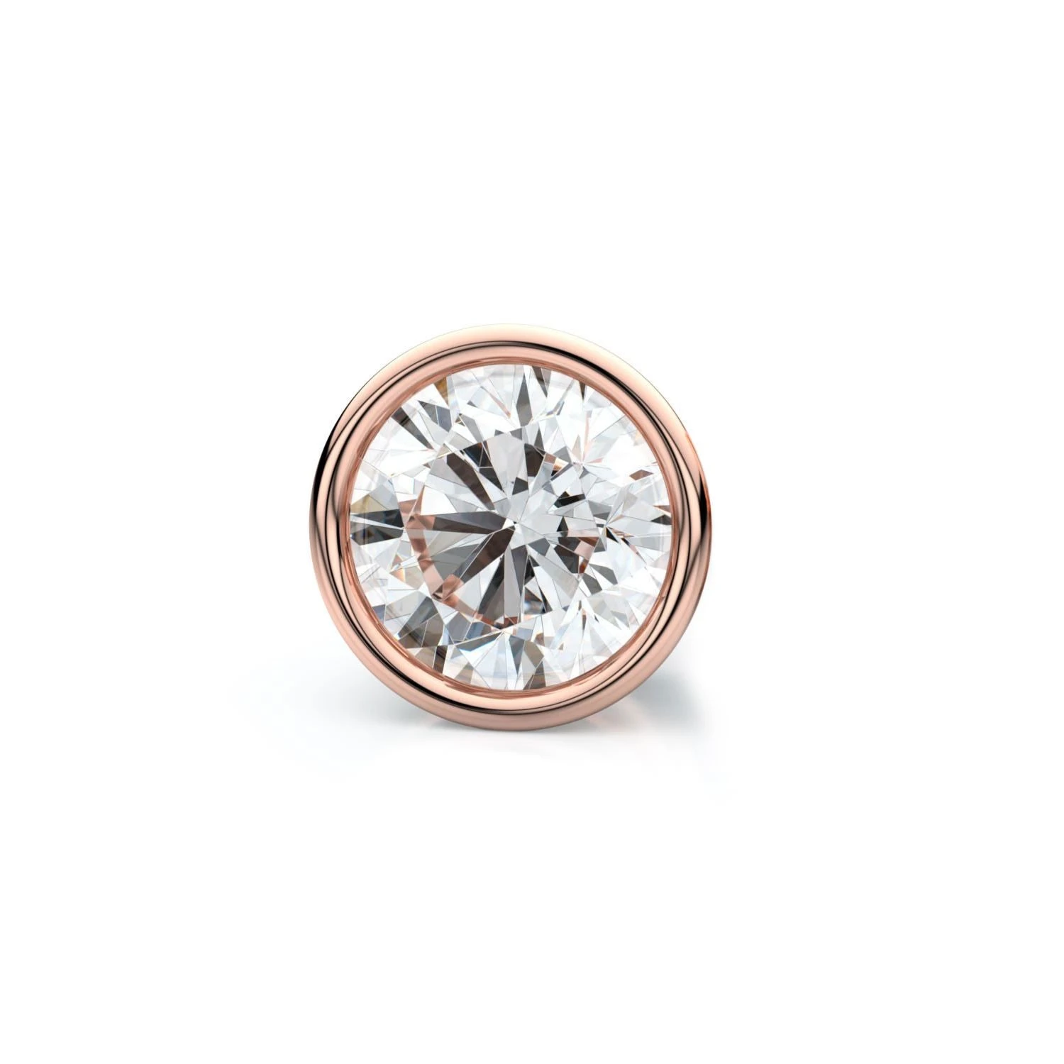 14k Rose Gold Bezel Round Diamond Single Stud Earring 0.25ctw (4.1mm Ea), F-g Color, Vs Clarity 3 14k Rose Gold Bezel Round Diamond Single Stud Earring 0.25ctw (4.1mm Ea), F-g Color, Vs Clarity