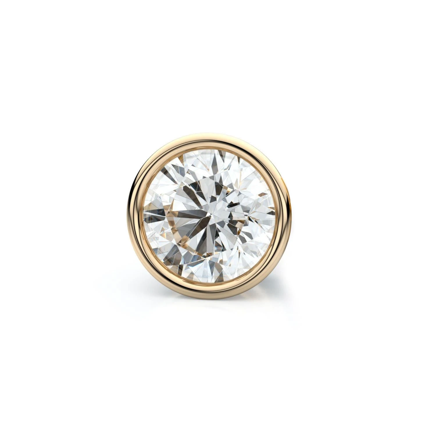18k Yellow Gold Bezel Round Diamond Single Stud Earring 0.10ctw (3.0mm Ea), J-k Color, Si Clarity 3 18k Yellow Gold Bezel Round Diamond Single Stud Earring 0.10ctw (3.0mm Ea), J-k Color, Si Clarity