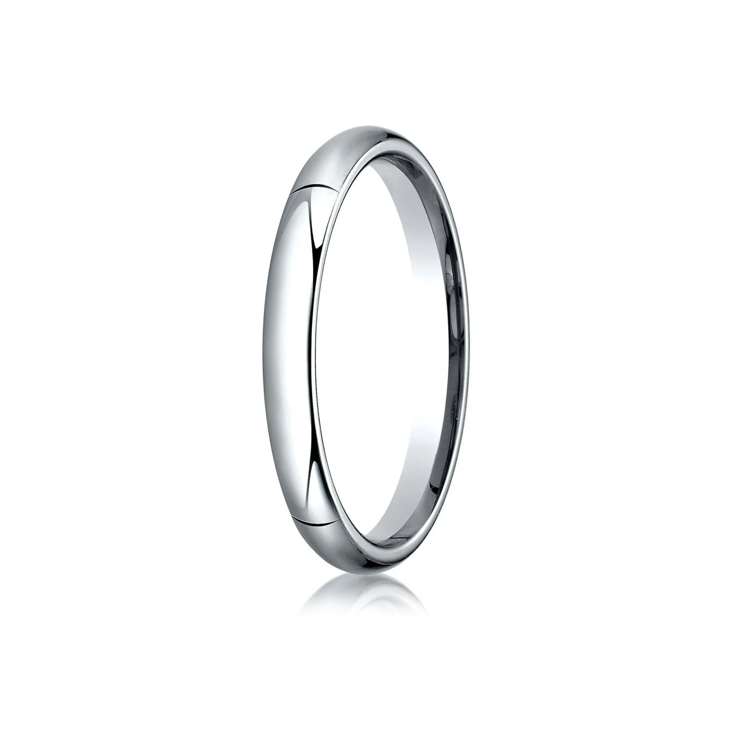 Platinum 3mm High Dome Comfort-fit Ring 4 Platinum 3mm High Dome Comfort-fit Ring - Image 2