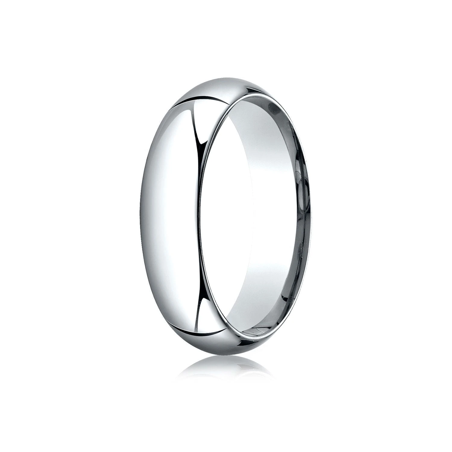 Platinum 6mm High Dome Comfort-fit Ring 3 Platinum 6mm High Dome Comfort-fit Ring - Image 2