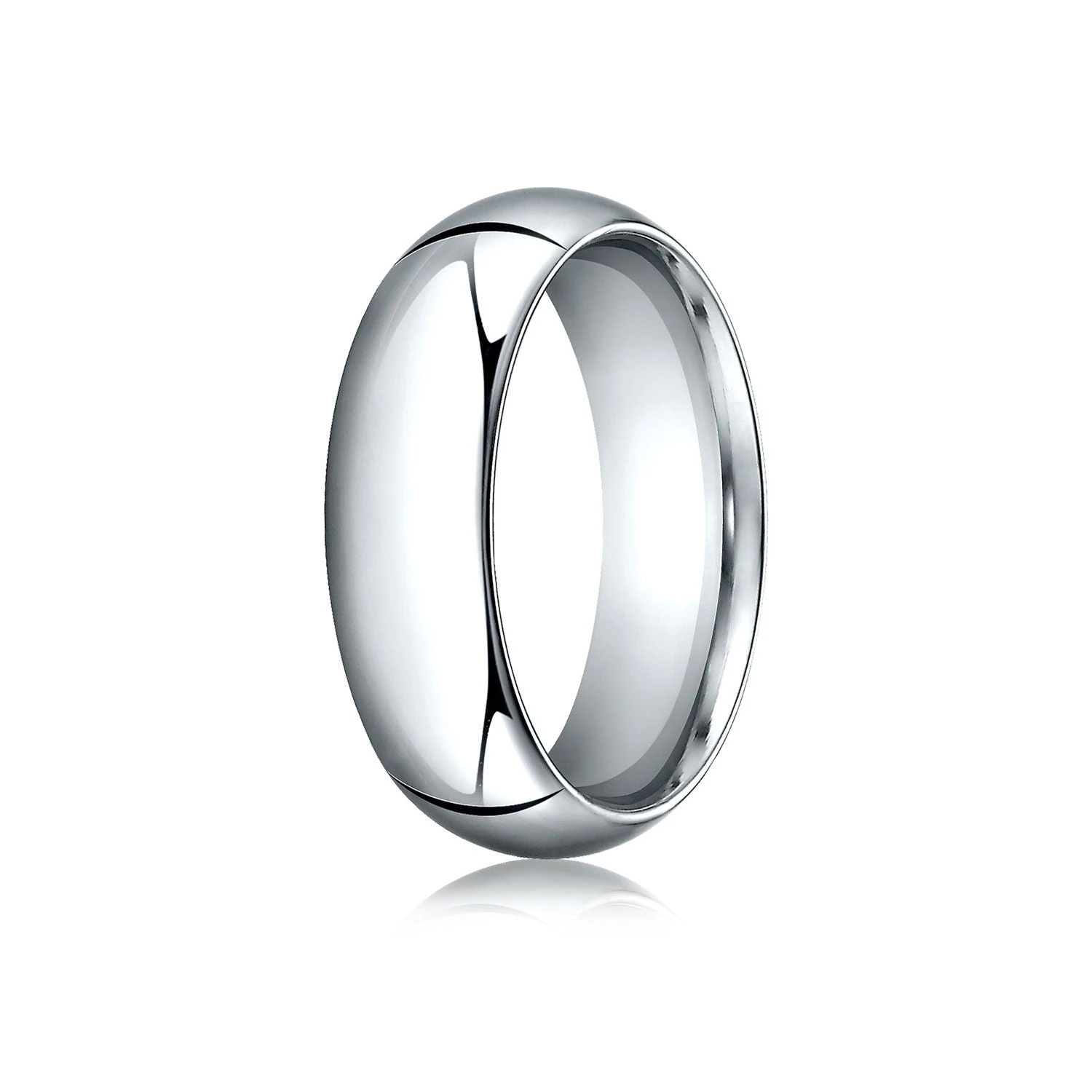Platinum 7mm High Dome Comfort-fit Ring 4 Platinum 7mm High Dome Comfort-fit Ring - Image 2