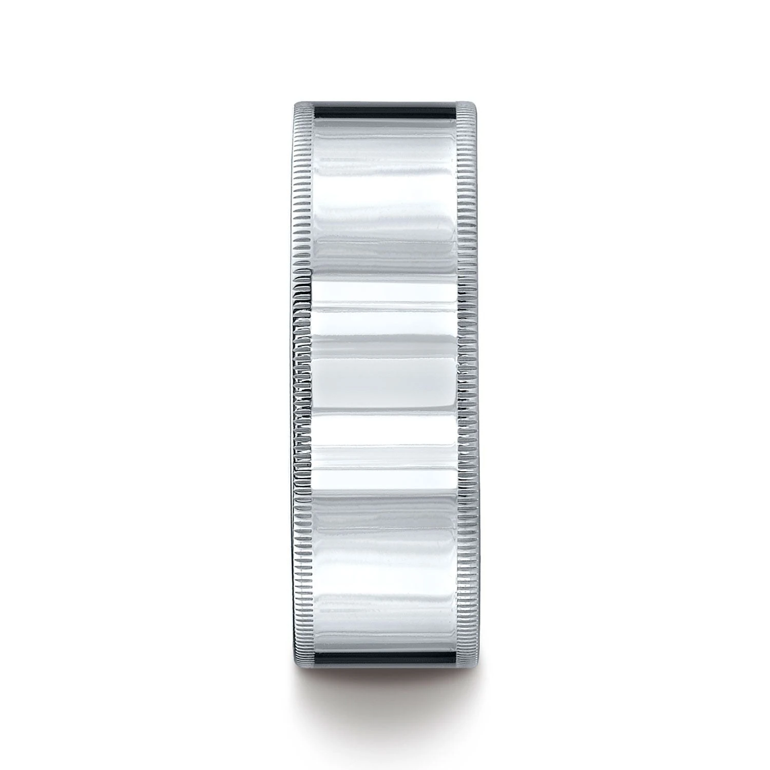 Platinum 8mm Flat Comfort-fit Ring With Milgrain 5 Platinum 8mm Flat Comfort-fit Ring With Milgrain - Image 3