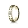 14k Yellow Gold 6mm Comfort-fit Gaelic Cross Carved Design Band