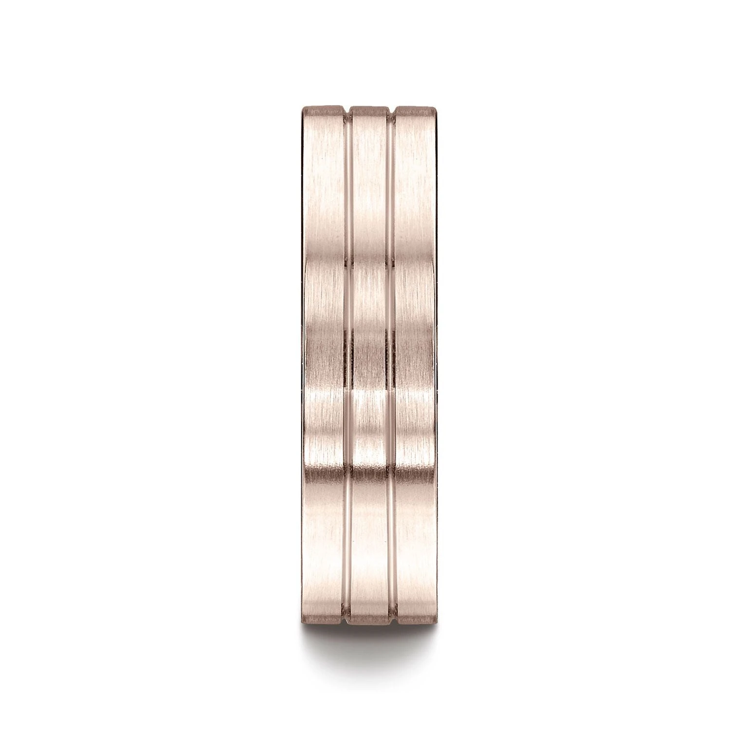 14k Rose Gold 6mm Comfort-fit Satin-finished With Parallel Center Cuts Carved Design Band 4 14k Rose Gold 6mm Comfort-fit Satin-finished With Parallel Center Cuts Carved Design Band - Image 2