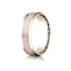 14k Rose Gold 6mm Comfort-fit Satin-finished With High Polished Beveled Edge Carved Design Band