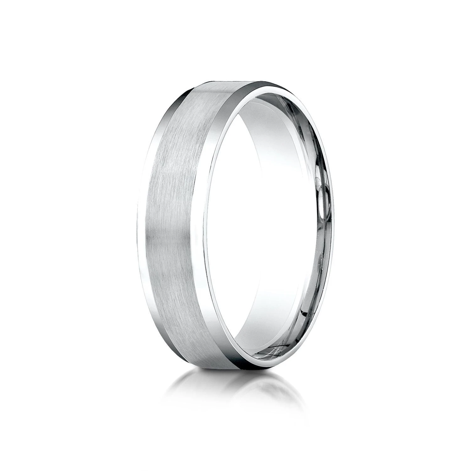 Platinum 6mm Comfort-fit Satin-finished With High Polished Beveled Edge Carved Design Band 4 Platinum 6mm Comfort-fit Satin-finished With High Polished Beveled Edge Carved Design Band - Image 2