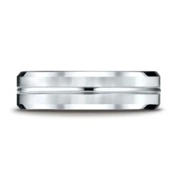 Platinum 6mm Comfort-fit Satin-finished With High Polished Cut Carved Design Band
