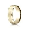 18 Karat Yellow Gold 7mm Comfort-fit Bright Edge Satin Finish Center Design Band
