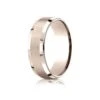14k Rose Gold 7mm Comfort-fit Satin-finished With High Polished Beveled Edge Carved Design Band