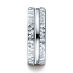 Platinum 7.5mm Comfort Fit Hammered Finish Center Cut Design Band -Aurora Jewels Store cf675800 w su 1 e430e723 b06c 4b60 b476 2d5773271542