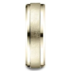 18 Karat Yellow Gold 7mm Comfort-fit Drop Bevel Swirl Finish Center Design Band -Aurora Jewels Store cf67931 y su b0b9f41a fa9c 405f bb24 879b770ddc97