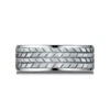 Platinum 8mm Comfort Fit Beveled Edge Treaded Design Band -Aurora Jewels Store cf68339w p3 d169c73b cdfe 4f2c 9018 b36502146099