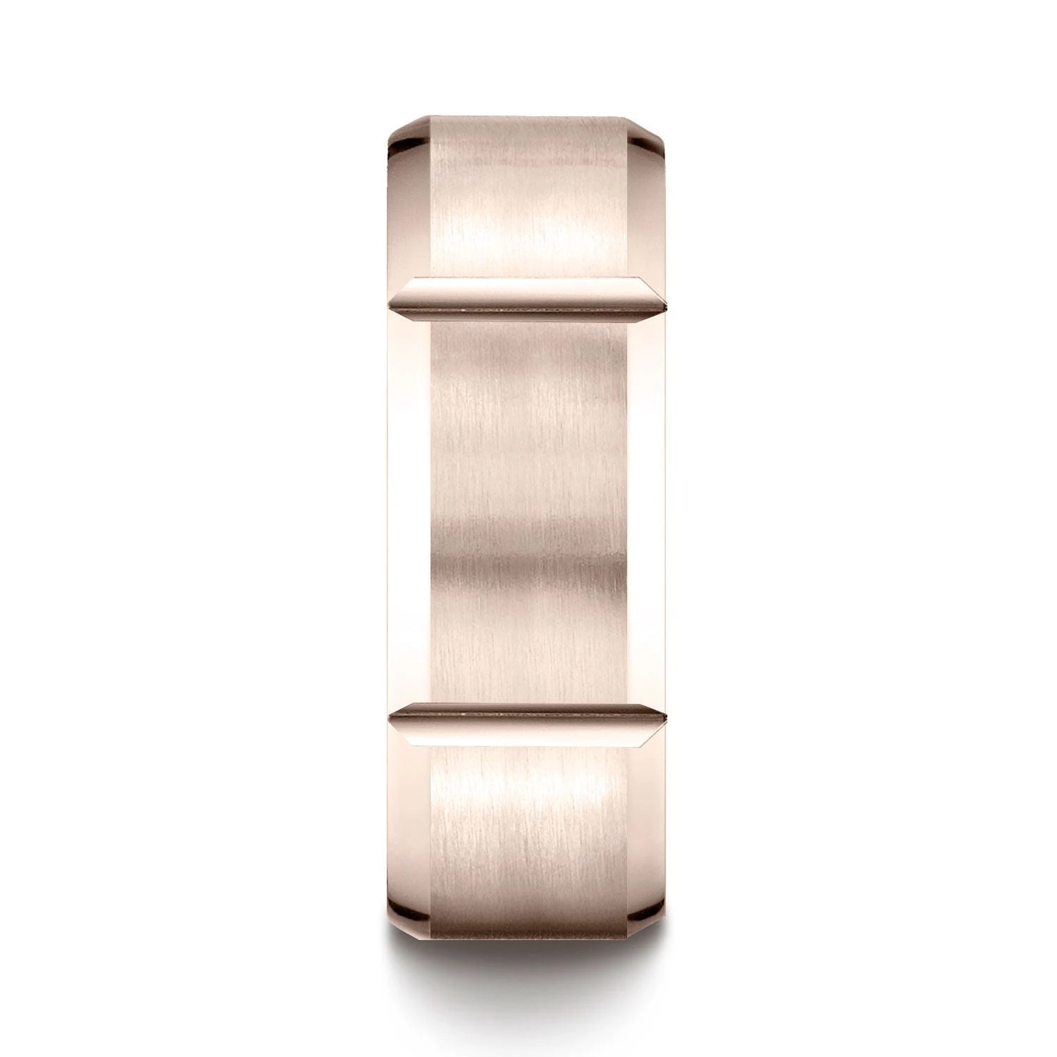 14k Rose Gold 8mm Comfort-fit Satin-finished Grooves Carved Design Band 4 14k Rose Gold 8mm Comfort-fit Satin-finished Grooves Carved Design Band - Image 2