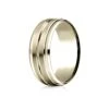 18k Yellow Gold 8mm Comfort-fit Drop Bevel Satin Center Cut Design Band