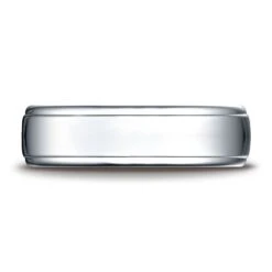 Platinum 6.5mm Comfort-fit Drop Edge High Polish Design Band