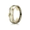18k Yellow Gold 7.5mm Comfort-fit Satin-finished High Polished Center Cut Carved Design Band