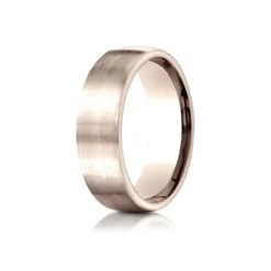 14k Rose Gold 7.5mm Comfort-fit Satin Finish Design Band