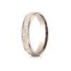 14k Rose Gold Comfort Fit 4mm High Polish Edge Hammered Center Design Band