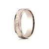 14 Karat Rose Gold 6mm Comfort-fit Hammered Center High Polish Round Edge Carved Design Band -Aurora Jewels Store cfrb156309 tq 1 ddd6c284 5909 40e9 9739 04301872930a